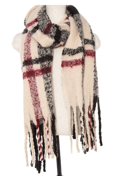 Soft Plaid Oblong Scarf