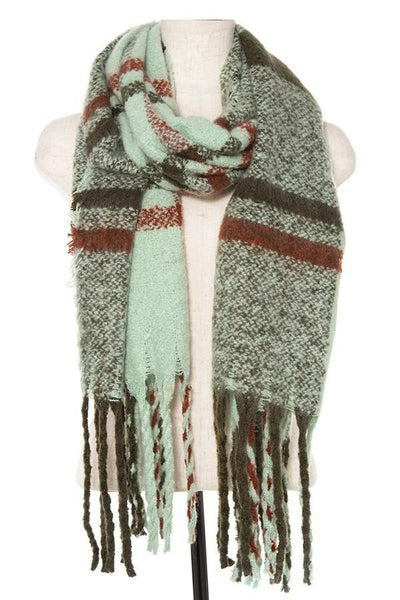 Soft Plaid Oblong Scarf