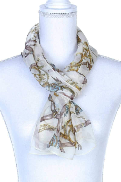 Sheer Printed Oblong Scarf